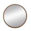Roe Wall Mirror | 40" Round | Brown Pine Wood Frame | Wall Mount