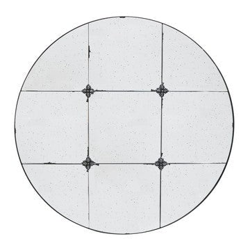 Elk Wall Mirror | 36" | Round Metal Frame | Baroque Style | Black