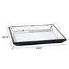 24 Inch Square Decorative Tray with Mirrored Surface Modern Style Black By Casagear Home BM286364