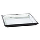 24 Inch Square Decorative Tray with Mirrored Surface, Modern Style, Black By Casagear Home