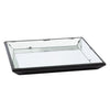 24 Inch Square Decorative Tray with Mirrored Surface, Modern Style, Black By Casagear Home