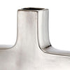 16 Inch Modern Vase Artisanal Keyhole Design Metallic Silver Stoneware By Casagear Home BM286370