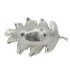 22 Inch Modern Decorative Tray Oak Leaf Design Striking Silver Metal Frame By Casagear Home BM286372