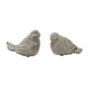 Kima Bird Decor | Set of 2 | Resting Birds | Gray Ceramic