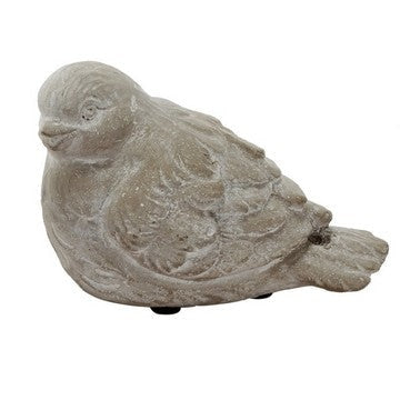 Kima Set of 2 Sitting Resting Birds Accent Decor Weathered Gray Ceramic By Casagear Home BM286379
