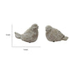 Kima Set of 2 Sitting Resting Birds Accent Decor Weathered Gray Ceramic By Casagear Home BM286379