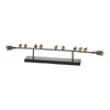 33 Inch Modern Accent Decor, Golden Metal Perched Birds on a Black Arrow By Casagear Home