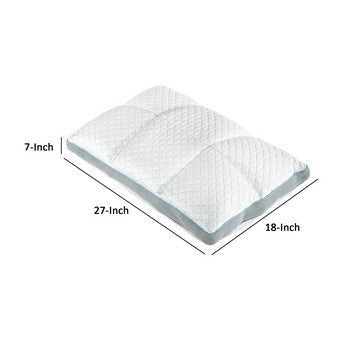 Beda 18 x 27 Queen Size Memory Foam Pillow Fire Retardant Material White By Casagear Home BM286389