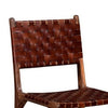 34 Inch Set of 2 Wood Dining Chairs Leather Woven Back and Seat Brown By Casagear Home BM286399