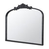 Kea 41 Inch Wall Mirror Black Curved Arched Metal Frame Baroque Design By Casagear Home BM286407