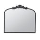 Kea 41 Inch Wall Mirror, Black Curved Arched Metal Frame, Baroque Design By Casagear Home