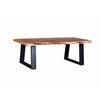 45 Inch Rustic Coffee Table, Wood Tabletop, Iron Legs, Eco Friendly, Brown By Casagear Home