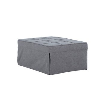 36 Inch Convertible Ottoman Chair Chaise Sleeper Gray Fabric Tufted By Casagear Home BM286430