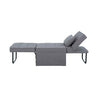 36 Inch Convertible Ottoman Chair Chaise Sleeper, Gray Fabric, Tufted By Casagear Home