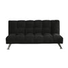 75 Inch Sofa Bed Pocket Coils and Spring Stylish Tufted Black Fabric By Casagear Home BM286431