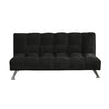 75 Inch Sofa Bed Pocket Coils and Spring Stylish Tufted Black Fabric By Casagear Home BM286431