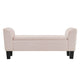 Cesar Ottoman Bench | 55" | Storage | Curved Arms | Pink Velvet