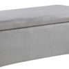 Jaxon 45 Inch Storage Bench with Wood Frame Gold Metal Legs Gray Velvet By Casagear Home BM286595