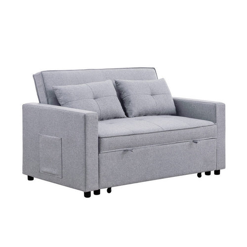 Jayce Sleeper Loveseat | 56" | Side Pocket | Light Gray