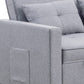 Jayce 56 Inch Convertible Sleeper Loveseat with Side Pocket Light Gray By Casagear Home BM286634