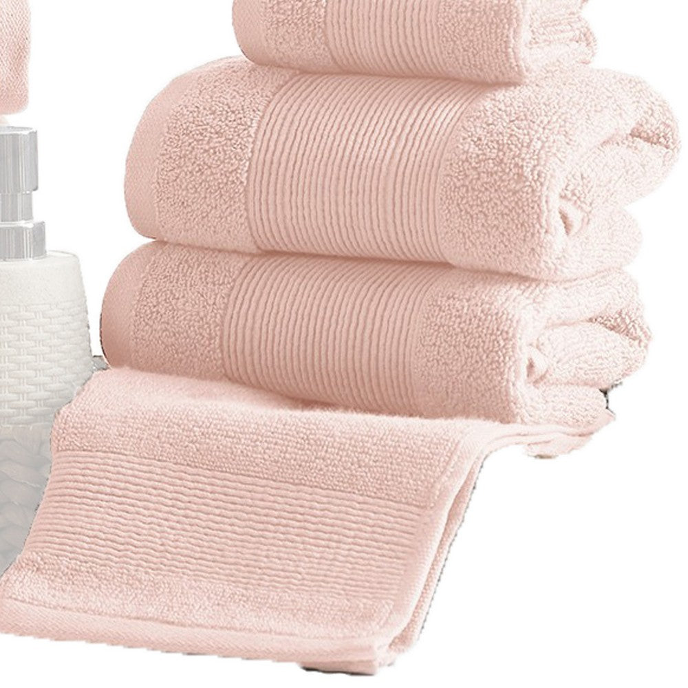 Lyra 18 Piece Ultra Soft Towel Set Absorbent Textured Cotton Blush Pink By Casagear Home BM287464