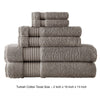 Gem 6 Piece Towel Set Soft Turkish Cotton Absorbent Texture Dark Gray By Casagear Home BM287466