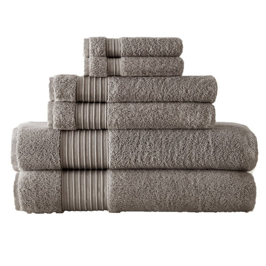 Gem Towel Set | 6 Piece | Turkish Cotton | Dark Gray