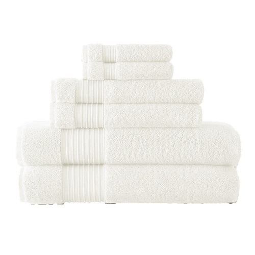 Gem Towel Set | 6 Piece | Turkish Cotton | White