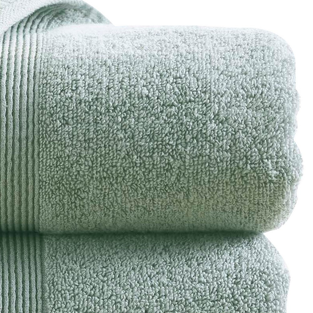 Lyra 2 Piece Ultra Soft Towel Set Cotton Absorbent Texture Sage Green By Casagear Home BM287483