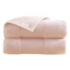 Lyra 2 Piece Ultra Soft Towel Set, Cotton Absorbent Texture, Blush Pink By Casagear Home