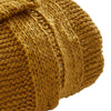Lois 50 x 60 Throw Blanket with Cable Knit and Sherpa Acrylic Gold White By Casagear Home BM287490