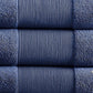 Lyra 18 Piece Ultra Soft Towel Set Absorbent Textured Cotton Navy Blue By Casagear Home BM287496
