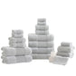 Lyra 18 Piece Ultra Soft Towel Set, Absorbent Textured Cotton Yarn, Gray By Casagear Home