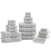 Lyra 18 Piece Ultra Soft Towel Set, Absorbent Textured Cotton Yarn, Gray By Casagear Home
