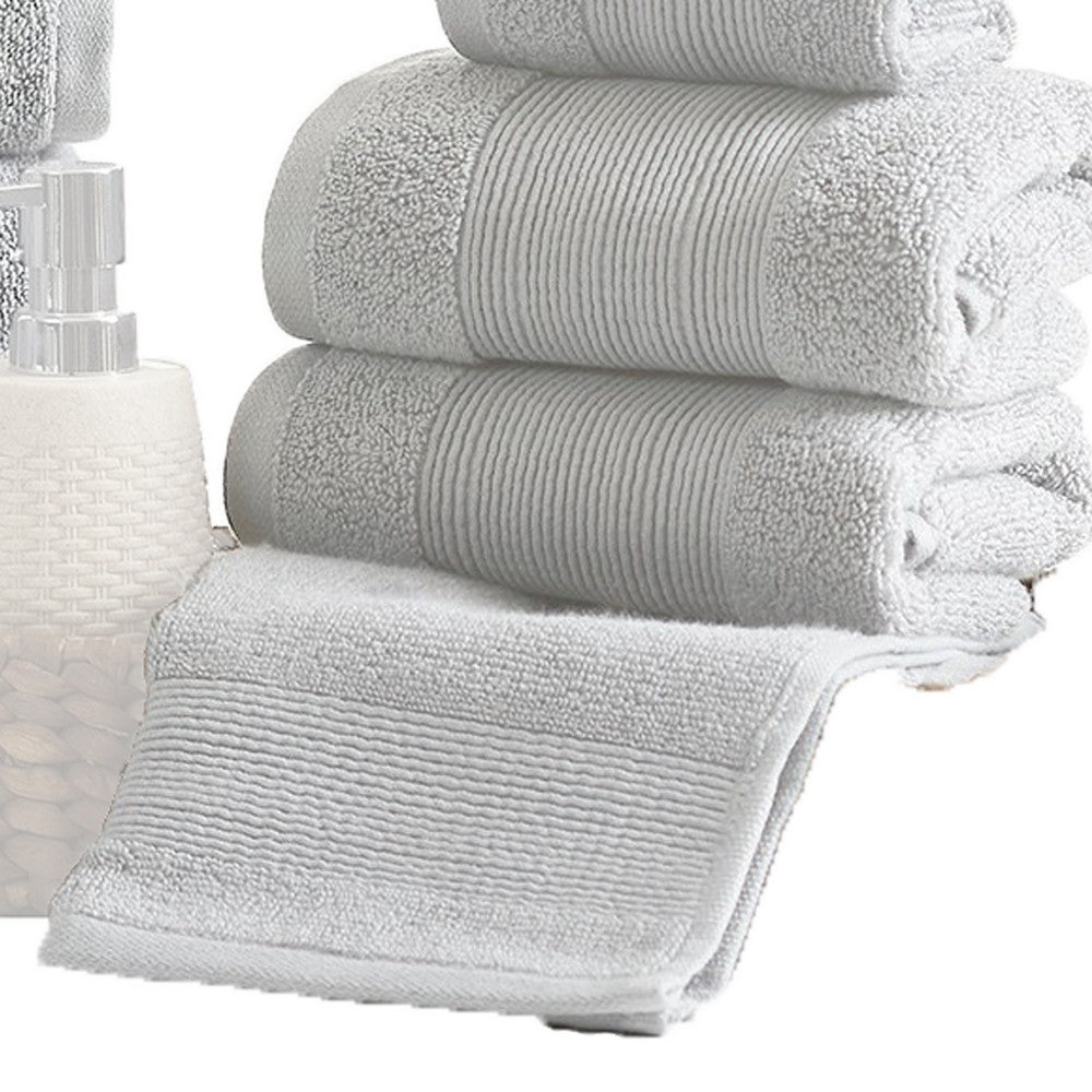 Lyra 18 Piece Ultra Soft Towel Set Absorbent Textured Cotton Yarn Gray By Casagear Home BM287498
