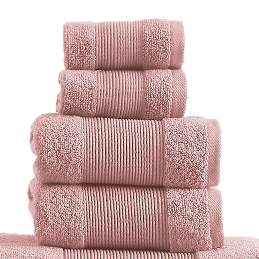 Lyra 18 Piece Ultra Soft Towel Set Absorbent Textured Cotton Yarn Pink By Casagear Home BM287499