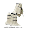 Kai 50 x 70 Throw Blanket with Fringes Soft Knitted Cotton Ivory Black By Casagear Home BM287507