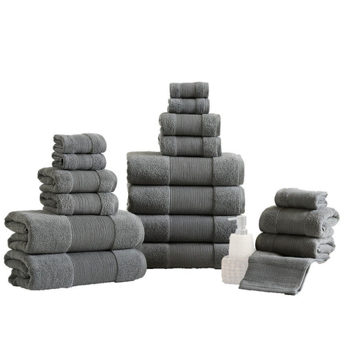Lyra Towel Set | 18 Piece | Ultra Soft Cotton | Charcoal