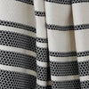 Ida 60 x 70 Throw Blanket with Knitted Cotton Black and White Stripes By Casagear Home BM287531