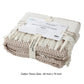 Ida 60 x 70 Throw Blanket with Diamond Knitted Cotton Beige and White By Casagear Home BM287533