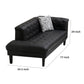 Ella 77 Inch Chaise with Pillow Deep Button Tufted Black Vegan Leather By Casagear Home BM287580