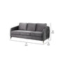77 Inch Modern Sofa Vertical Quilted Design Light Gray Velvet Fabric By Casagear Home BM287581