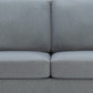 Gala Sofa Crisp Light Gray Linen Fabric 2 Pillows Brown Solid Wood Frame By Casagear Home BM287583