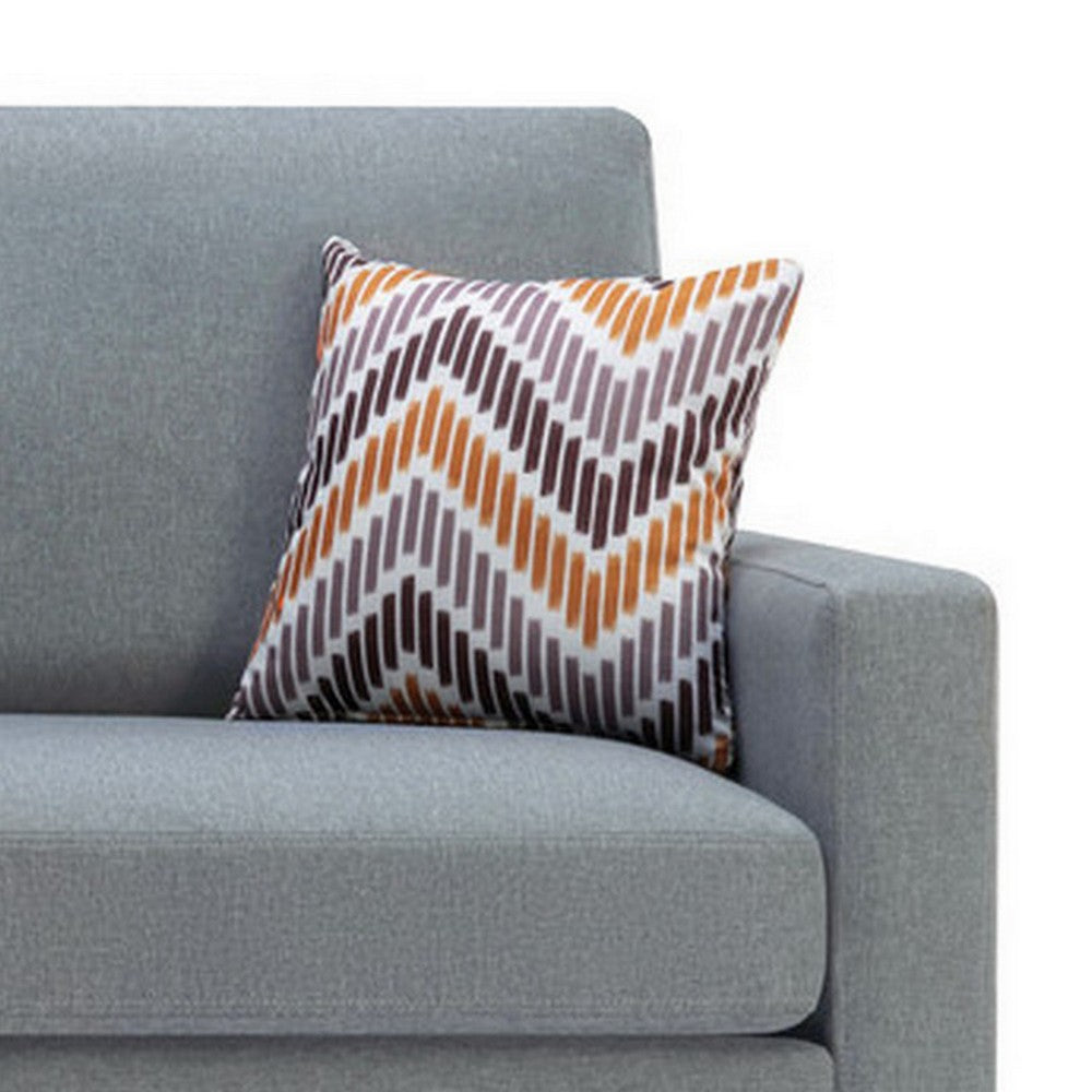 Gala Sofa Crisp Light Gray Linen Fabric 2 Pillows Brown Solid Wood Frame By Casagear Home BM287583