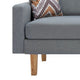 Gala Sofa Crisp Light Gray Linen Fabric 2 Pillows Brown Solid Wood Frame By Casagear Home BM287583