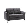 Odin 60 Inch Modern Loveseat with Tufted Cushions Metal Frame Gray Velvet By Casagear Home BM287593