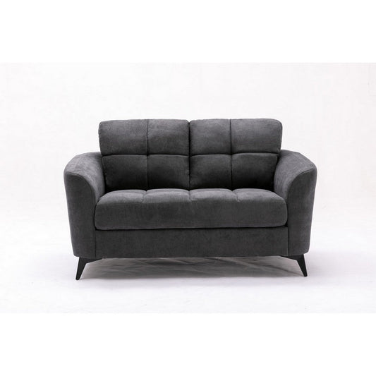 Odin Loveseat | 60" | Tufted Cushions | Gray Velvet