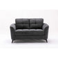 Odin 60 Inch Modern Loveseat with Tufted Cushions, Metal Frame, Gray Velvet By Casagear Home