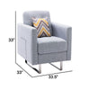 Lewa 34 inch Modern Accent Armchair Silver Metal Legs Tufted Light Gray By Casagear Home BM287601