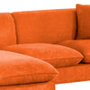 Maci 87 Inch Sectional Sofa Reversible Chaise Orange Fabric Wood Legs By Casagear Home BM287633